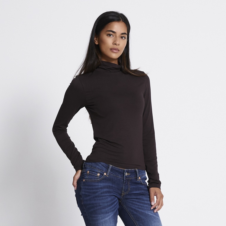Soft feel polo top "Eline" Brown